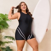 LYXN120100131 2026新款大碼泳衣連體平角肥婆女士沖浪泳裝游泳衣比基尼