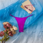 LYXN120100140 2026新款泳褲女士三角褲性感純色燙金丁字褲泳褲