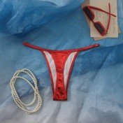 LYXN120100140 2026新款泳褲女士三角褲性感純色燙金丁字褲泳褲