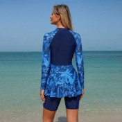 LYXN120100153 2026新款泳衣長袖防曬分體大碼保守裙式運動女士泳裝