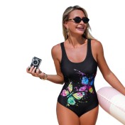 LYXN120100154 2026新款女士泳衣時尚印花性感連體泳裝游泳衣比基尼