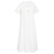 PRDN121100083 短袖睡裙女夏棉宮廷風甜美蕾絲繡花少女睡衣寬松大碼可外穿家居服