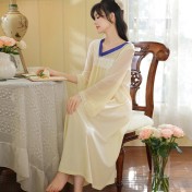 PRDN121100091 長袖睡裙棉春中國風氣質古風大碼睡衣女透氣舒適柔軟可外穿家居服