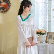 PRDN121100091 長袖睡裙棉春中國風氣質古風大碼睡衣女透氣舒適柔軟可外穿家居服