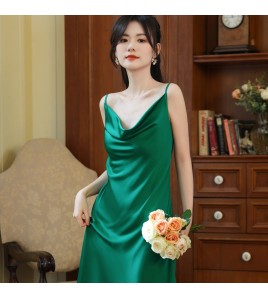 PRDN121100092 吊帶睡裙女夏仿真絲性感宮廷風家居服舒適冰絲睡衣氣質長款吊帶裙