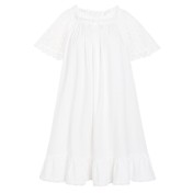 PRDN121100095 短袖睡裙女夏棉宮廷風甜美網紗繡花寬松大碼睡衣透氣可外穿家居服