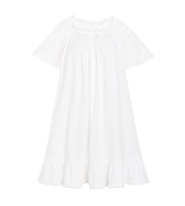 PRDN121100095 短袖睡裙女夏棉宮廷風甜美網紗繡花寬松大碼睡衣透氣可外穿家居服