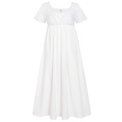 PRDN121100107 短袖睡裙女夏季棉宮廷風蕾絲公主睡衣柔軟舒適帶胸墊可外穿家居服