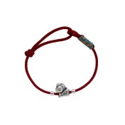 SATN122100002 S999足銀小馬紅繩手鏈女新中式設計生肖本命年編織手繩馬年手飾