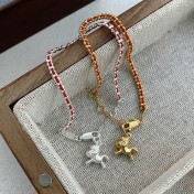 SATN122100003 S925純銀新年氛圍感獨特小馬紅繩手鏈女簡約氣質本命年生肖手飾