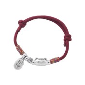 SATN122100006 S999足銀招財納福可愛貓咪紅繩手鏈女新中式國風設計簡約輕奢手飾