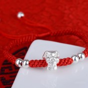 SSATN122100008 999足銀十二生肖手鏈本命年生肖馬手工編織紅繩手繩馬年新年禮物