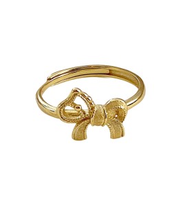 SATN122100010 S999純銀甜美蝴蝶結小馬戒指女本命年生肖馬年獨特設計精致指環