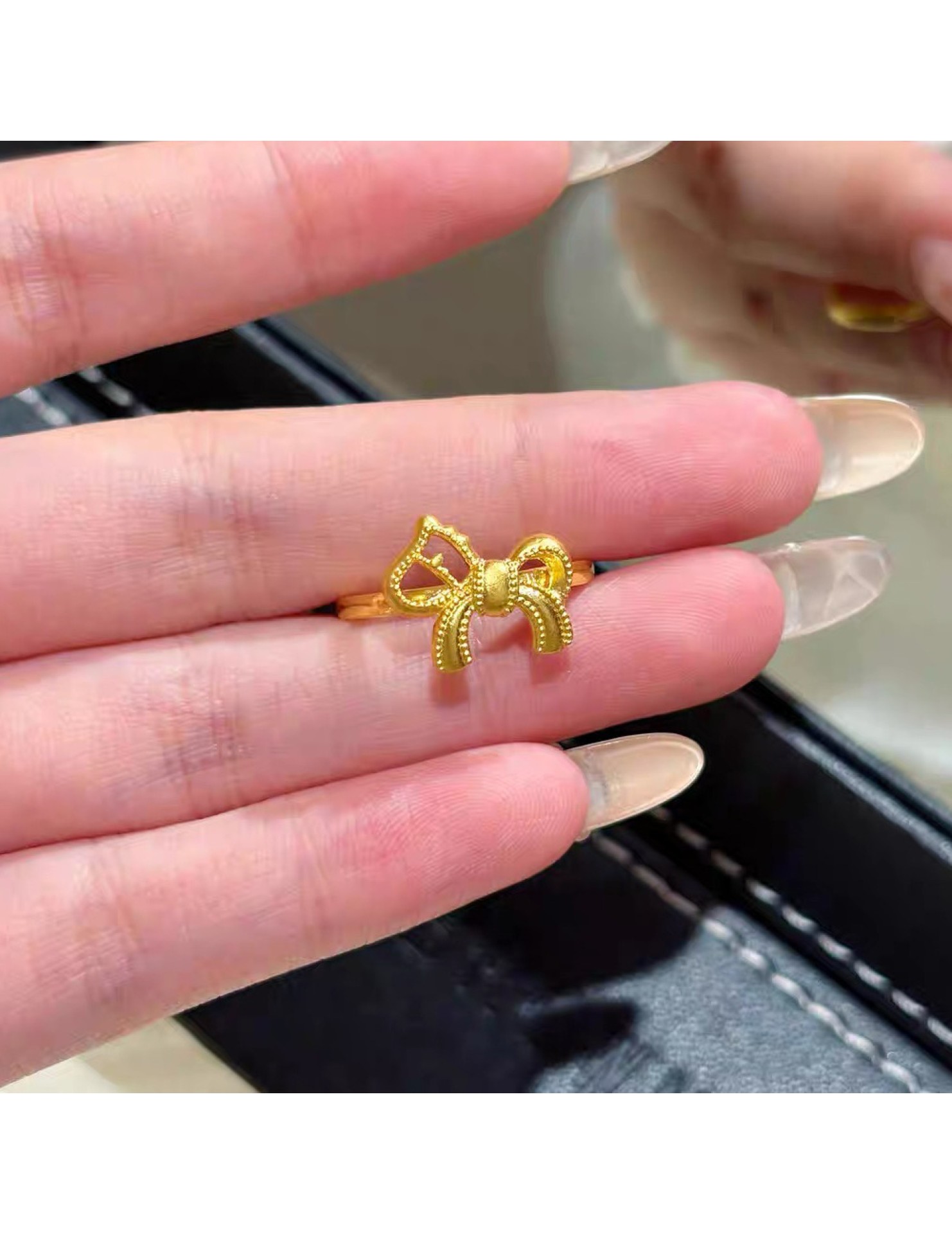 SATN122100010 S999純銀甜美蝴蝶結小馬戒指女本命年生肖馬年獨特設計精致指環