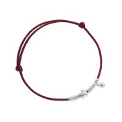 SATN122100012 S925純銀小福星盤纏紅繩手鏈女本命年氣質百搭手繩新年氛圍感手飾