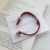 SATN122100013 S999足銀柿柿如意紅繩手鏈女復古國風手工編織手繩新中式輕奢手飾
