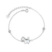 SATN122100015 S925純銀甜美獨角獸貝殼手鏈女輕奢小眾設計小馬手鏈本命年手飾