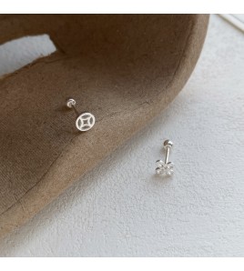 SATN122100016 S999足銀有錢花耳釘小眾設計氣質簡約本命年耳環氣質簡約ins耳飾