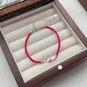SATN122100018 925純銀故宮上岸錦鯉好運手鏈小眾設計輕奢新中式紅繩中國風手環