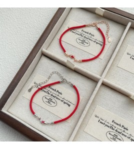 SATN122100018 925純銀故宮上岸錦鯉好運手鏈小眾設計輕奢新中式紅繩中國風手環