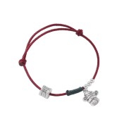 SATN122100019 S999足銀新中式國潮財神錢幣圓珠紅繩手鏈女簡約復古手環小眾手飾