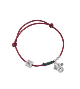SATN122100019 S999足銀新中式國潮財神錢幣圓珠紅繩手鏈女簡約復古手環小眾手飾