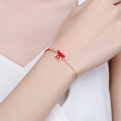 SATN122100021 新款十二生肖紅繩手鏈S925銀國潮溫變本命年簡約中國風蛇年手飾品