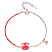 SATN122100021 新款十二生肖紅繩手鏈S925銀國潮溫變本命年簡約中國風蛇年手飾品