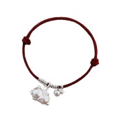 SATN122100024 S925純銀招財貓咪葫蘆紅繩手鏈輕奢小眾精致國風新年創意編織手鏈