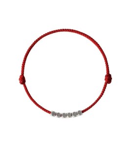 SATN122100025 S990純銀本命年碎銀幾兩情侶手鏈男女一對簡約編織紅繩復古手繩