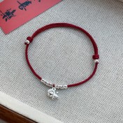 SATN122100026 S925純銀生肖小馬馬上有錢紅繩手鏈女手工編織本命年手串國風手飾