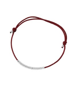 SATN122100027 S925純銀小圓環手繩女簡約小眾設計時尚手工編織手鏈氣質疊戴手飾