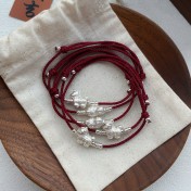 SATN122100028 S999足銀馬年馬上有錢盤纏紅繩手鏈女小眾輕奢氣質本命年百搭手串