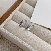 SATN122E100008 S925純銀韓版個性高級感滴釉耳環女生小眾不規則獨特耳扣氣質耳飾