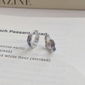 SATN122E100008 S925純銀韓版個性高級感滴釉耳環女生小眾不規則獨特耳扣氣質耳飾