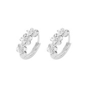 SATN122E100042 S925純銀花朵耳環女小眾百搭氣質繁花耳扣精致甜美耳圈時髦耳飾