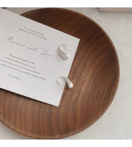 SATN122E100050 S999足銀簡約拉絲水滴耳環女法式輕奢氣質高級感耳鉤百搭通勤耳飾