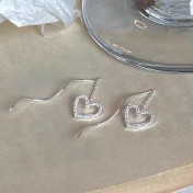 SATN122E100078 S925純銀鏤空甜美愛心耳線輕奢流蘇耳釘女小眾設計耳環高級感耳飾