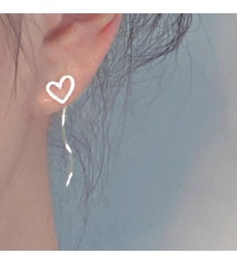 SATN122E100078 S925純銀鏤空甜美愛心耳線輕奢流蘇耳釘女小眾設計耳環高級感耳飾