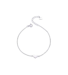 SATN122E100081 S925純銀簡約愛心手鏈女小眾設計輕奢氣質手環高級感新款桃心手飾