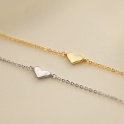 SATN122E100081 S925純銀簡約愛心手鏈女小眾設計輕奢氣質手環高級感新款桃心手飾