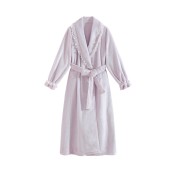 TCLN122100004 加絨加厚睡袍女秋冬公主長款浴袍法式高級感保暖晨袍少女長袖睡衣