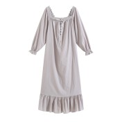 TCLN122100013 宮廷公主風睡裙女春秋長款性感復古法式長袖長款睡衣女加大家居