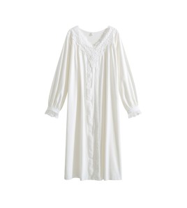 TCLN122100018 長袖睡裙女春秋宮廷風復古甜美公主寬松家居服大碼可外穿新款睡衣
