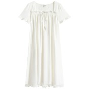 TCLN122100019 睡裙短袖新品長款寬松少女夏季宮廷公主復古甜美廠家睡衣家居