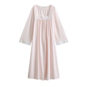 TCLN122100022 長袖睡裙少女春秋復古宮廷風公主性感蕾絲方領長款睡衣外穿家居服