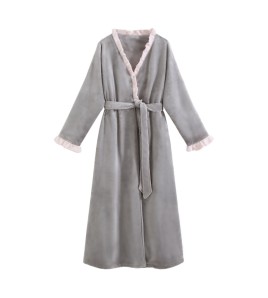 TCLN122100023 絨睡袍少女秋冬加厚浴袍長款甜美性感法式公主長款睡衣保暖家居服