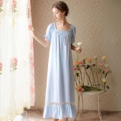 TCLN122100030 短袖睡裙新品棉女夏長裙寬松可愛宮廷甜美公主風廠家睡衣家居