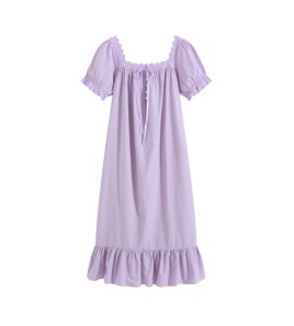 TCLN122100032 新款宮廷風睡裙少女夏長款性感復古法式公主短袖長款寬松睡衣