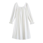 TCLN122100035 新品法式春秋季長袖仙女甜美蕾絲睡衣寬松薄款長裙家居服睡裙